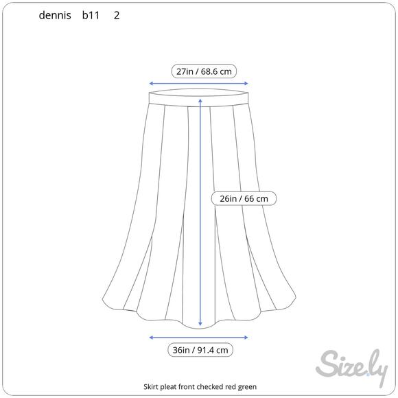 Skirt pleat front checked red green - Picture 2 of 11